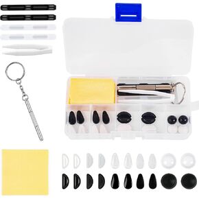 وسادات أنف للنظارات مع مقابض أذن للنظارات، 12 زوجًا من وسادات الأنف فائقة النعومة للنظارات المضادة للانزلاق، وسادات أنف للنظارات غير قابلة للانزلاق، مقابض أنف للنظارات غير قابلة للانزلاق (6 أزواج شفافة، 6 أزواج أسود) in Kuwait