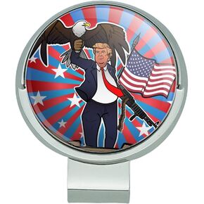 GRAPHICS & MORE Patriotic Donald Trump with Eagle American Flag Gun Golf Hat Clip with Magnetic Ball Marker