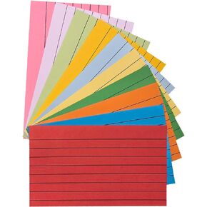 500Pcs Index Cards with 10 Rings, 3 x 5 Inches Ruled Index Cards, Colored Index Flash Cards, Lined on Both Side Colored Notecards for Study, Learning, Memory, Recipe (10 Colors)