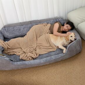 Human Dog Bed, Large and Comfortable Dog Bed for Napping and Relaxing, Great for Playing with Your Dog and Children, Specially Designed for Adults, Children, Pets, Removable,Washable,Durable in Saudi Arabia