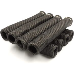 HiSport Spark Plug Wire Heat Shield Sleeve 1200° Spark Plug Wire Boots Protector Compatible with LS1 / LS2 SBC BBC 350 454 Car Truck 8PCS Protection Black