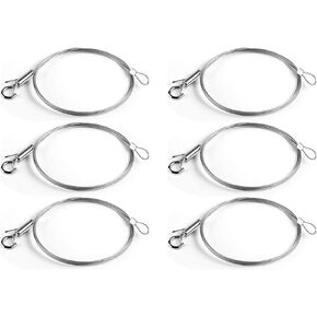 Julia 6 PCS Adjustable Picture Hanging Wire with Loop and Hook,78.7×0.059 inch Heavy Duty Mirror Hanging Wire for Picture Mirror Light Lamp and Basket Flowerpot,Hold Up to 44 lb (6)