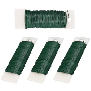 4 Rolls Floral Wire 152 Yards 22 Gauge Green Flexible Paddle Wire for Flower Arrangement DIY Crafts, Christmas Wreath Tree, Garland