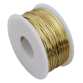 22 Ga Brass Round Wire (Dead Soft) 1/2 Lb. - 250 Ft. Spool (#260 Solid Raw Bare Brass)