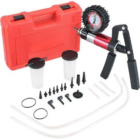 DASBET 21PCS Hand Held Vacuum and Pressure Pump Brake Clutch Fluid Bleeder Tool Kit, One Man Brake Bleeder Kit Compatible with Automotive Tuner Tools Adapters