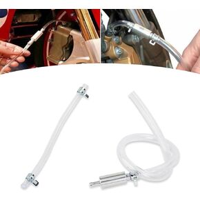 Pack-2 Brake Bleeder Hose, Brake Fluid Bleeder Hose with One-Way Non-Return Check, Hydraulic Brake Fluid Bleeder Replacement Hose, Universal Clutch Bleeding Hose for Motorcycle (Silver)