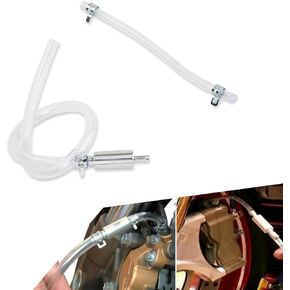 2 PCS Brake Bleeder Hose, Brake Fluid Bleeder Hose with One-Way Non-Return Check, Hydraulic Brake Fluid Bleeder Replacement Hose, Universal Clutch Bleeding Tool for Motorcycles (Silver)