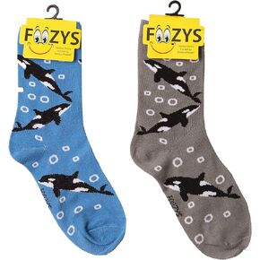 Women’s Crew Socks | Orca Fun Designs Novelty Socks | 2 Pair in Kuwait