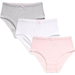 Rene Rofe Girls' Underwear - 3 Pack Cotton Briefs - Panties for Toddlers and Girls (2T-12)