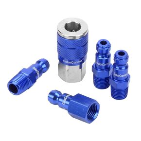 ColorConnex Coupler & Plug Kit, Automotive Type C, 1/4" NPT, Blue, 5-Piece - A72456C