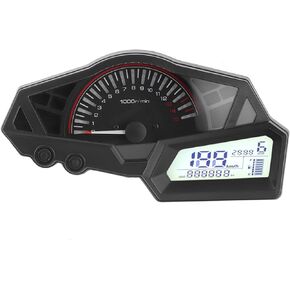 LCD Odometer,ABS LCD Motorcycle Odometer Speed Fuel Gauge 15000RPM Fit for 300