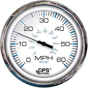 FARIA BEEDE 33861 Chesapeake Stainless Steel Speedometer (60 MPH) Studded - 5, White