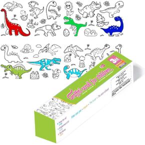 KUBOM Sticky Drawing Paper Roll for Children，DIY Painting Coloring Paper Roll for Toddler Gifts (Animal)