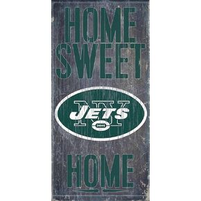 Fan Creations New York Jets Official NFL 14.5 inch x 9.5 inch Wood Sign Home Sweet Home 048500