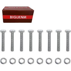 Exhaust Mainfold Stainless Steel Bolt Kit Compatible with Ford F250 F350, 8 Pack Bolt Screw Kit Fit for 1994-2003 7.3L Powerstroke Diesel Engine