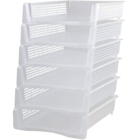 6 Packs Stackable A4 Paper Tray, Clear, Plastic Desk Letter Tray