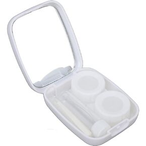 Contact Lens Case, Portable Contact Lens Case Kit Fine Finish Material Cute Duckling Plastic Lightweight with Travel Tweezers (White)