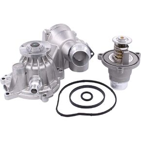 NewYall Engine Water Pump and Thermostat Housing with Gasket Kit