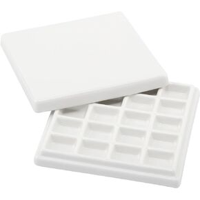 Creative Mark English Glazed Porcelain Palette, Sturdy Construction with 20 Deep Paint Wells for Color Mixing, Palette for Watercolor, Gouache & Oil Paints for Artists, Professionals, Students