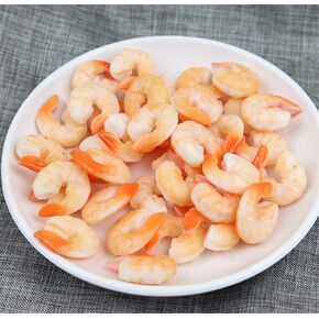 10 قطع من الروبيان المقشر الاصطناعي المطبوخ والمأكولات البحرية نموذج لعرض الدعائم الديكور in Kuwait