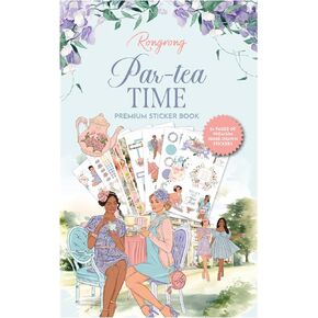 Rongrong Sticker Book Tea Theme for Planners, Calendars, Journals – Aesthetic Premium Quality Hand Drawn Perfect for Making Your Planner Beautiful – Scrapbook Accessories – 24 Pages