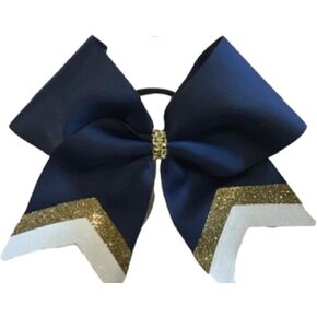 Navy Blue Gold White Cheer Bow in Saudi Arabia