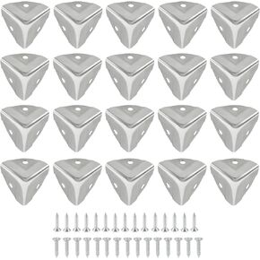 20 Pcs 0.9" x 0.9" x 0.9" Metal Corner Protectors,White Shelf Edge Protector Metal Angle Corner Guards Bracket Braces Decorative Protectors for Cabinet Storage Box Corner Protectors