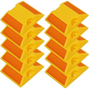 Road Reflectors 12 Pack 4 by 4 inch Street Pavement and Asphalt Stud Markers | Great for Speed Bumps Sidewalks Pedestrian Crossings Freeways and Driveways