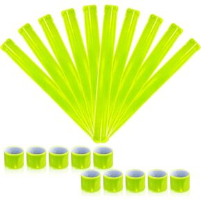 20 Pcs Reflective Bands Snap Bracelets - Enhance Safety for Children, School Bags, Keys, Prams, Hiking, Joggers, and Cyclists