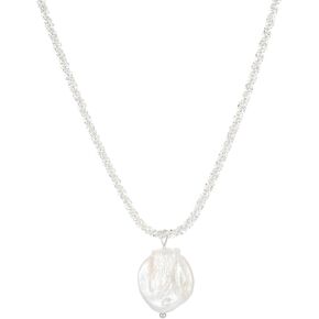 Sylph Pearl Necklaces: 18K Gold Pearl Necklace Paper Clip Vintage Chunky Link Chain Baroque Pearl Womens Necklace Pendant with Natural Freshwater Cultured Pearls Necklace Dainty Gold Choker Fashion Retro Charm Necklace Valentine Jewelry for Women Girls He