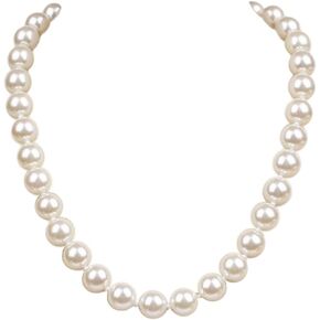 Rosemarie & Jubalee Women's Timeless Classic Simulated Pearls Knotted Strand Necklace With Easy Connect Clasp