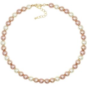 Long Simulated Shell Pearl Strand Necklace For Women 10mm AAA+ Pearl Choker Statement Necklace