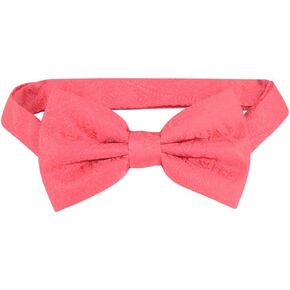 Vesuvio Napoli BOWTIE CORAL PINK Color Paisley Men's Bow Tie for Tuxedo or Suit