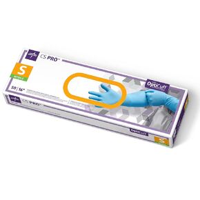 قفازات اختبار النتريل من Medline CS Pro مقاس 16 بوصة، عدد 50، متوسطة، خالية من البودرة، يمكن التخلص منها، غير مصنوعة من المطاط الطبيعي، أساور أطول، قفاز أكثر سمكًا لحماية إضافية