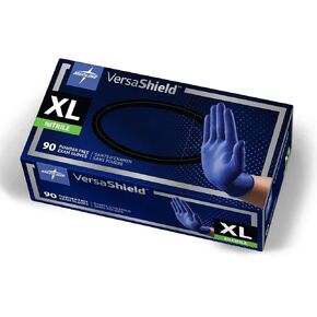 Medline VersaShield Nitrile Exam Gloves, 100 Count, Large, Powder Free, Disposable, Not Made with Natural Rubber Latex, Thicker Glove for Extra Barrier Protection