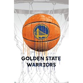 Trends International NBA Golden State Warriors - Drip Ball 20 Wall Poster, 22.375" x 34", Poster & Clip Bundle