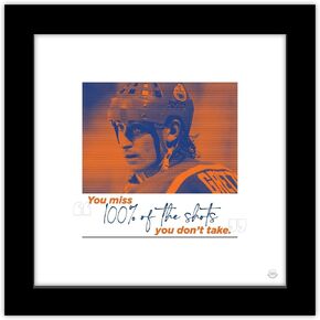 Trends International Gallery Pops Wayne Gretzky - Quote Wall Art Wall Poster, 12" x 12", Black Frame Version