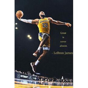 LeBron James Basketball Inspirational Art Sports Posters Home Decor Kids Room Wall Art Prints Friends Colleagues Gifts 12x18inch(30x45cm)