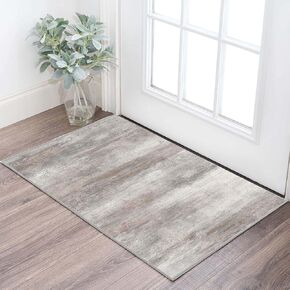 Moroccan Rugs for Entryway, 2x3 Grey Kitchen Rugs Non-Slip Washable Small Area Rug, Ultra Soft Vintage Geometric Low-Pile Indoor Door Mat Floor Carpet for Entrance Bedroom Bathroom