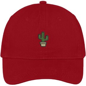 Trendy Apparel Shop Small Cactus and Pot Embroidered Soft Cotton Low Profile Dad Hat Baseball Cap