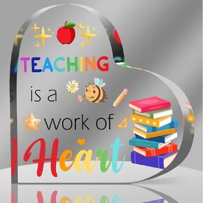 Teacher Appreciation Gifts Best Teacher Birthday Gifts Acrylic Keepsake and Paperweight Gift for Teacher Graduation Gift Thank You Gift Teaching is a Work of Heart in Kuwait