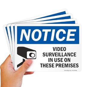 SmartSign "Notice - Video Surveillance in Use on These Premises" Sign | 10" x 14" Aluminum