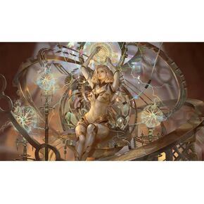 Fantasy North - Tessa Six - Spark-Shaper Mage - TCG Trading Card Game Playmat and Mouse Pad - 24 x 14 inches - Perfect for Magic MTG Commander Pokemon Yugioh and Other Card Games