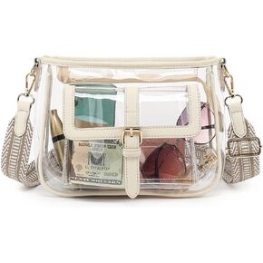 LOXOMU Clear Purses For Women Stadium, Clear Crossbody Bag Stadium Approved, Transparent Clear Shoulder Concert Bag