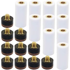 Tegg 10PCS 12mm Billiard Practical Cue Screw-on Tips Replaceable with White Pool Stick Ferrules for Snooker