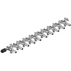 Aquarium Fish Tank 10-Way Air Pump Control Valve Manifold Taps Silver Tone