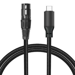 XLR to USB C USB C to XLR for Phone to Microphone XLR to USB Compatible with iPhone15 Series, Samsung, Tablet, Laptop and Other Type C Device(6FT)
