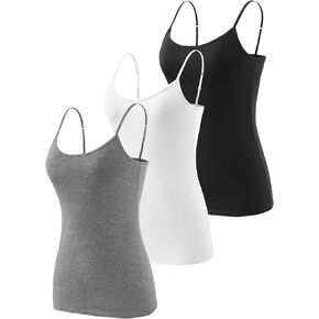 Rosyline Cotton Camisole for Women Adjustable Spaghetti Strap Tank top Basic Cami Undershirt