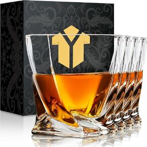 Old Fashioned Whiskey Glasses 10 OZ Rocks Glasses Set of 4, Gift Box - Barware For Bourbon, Scotch, Rum glasses for Men Women in Saudi Arabia