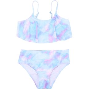 LIZENS Cute Bikini Swimwear Spaghetti Strap Tie Dye 2 Piece Swimsuits for Girls